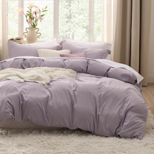 Bedsure Duvet Cover King Size - Soft Prewashed King Duvet Cover Set, 3 Pieces, 1 Duvet Cover 104x90 Inches with Zipper Closure a